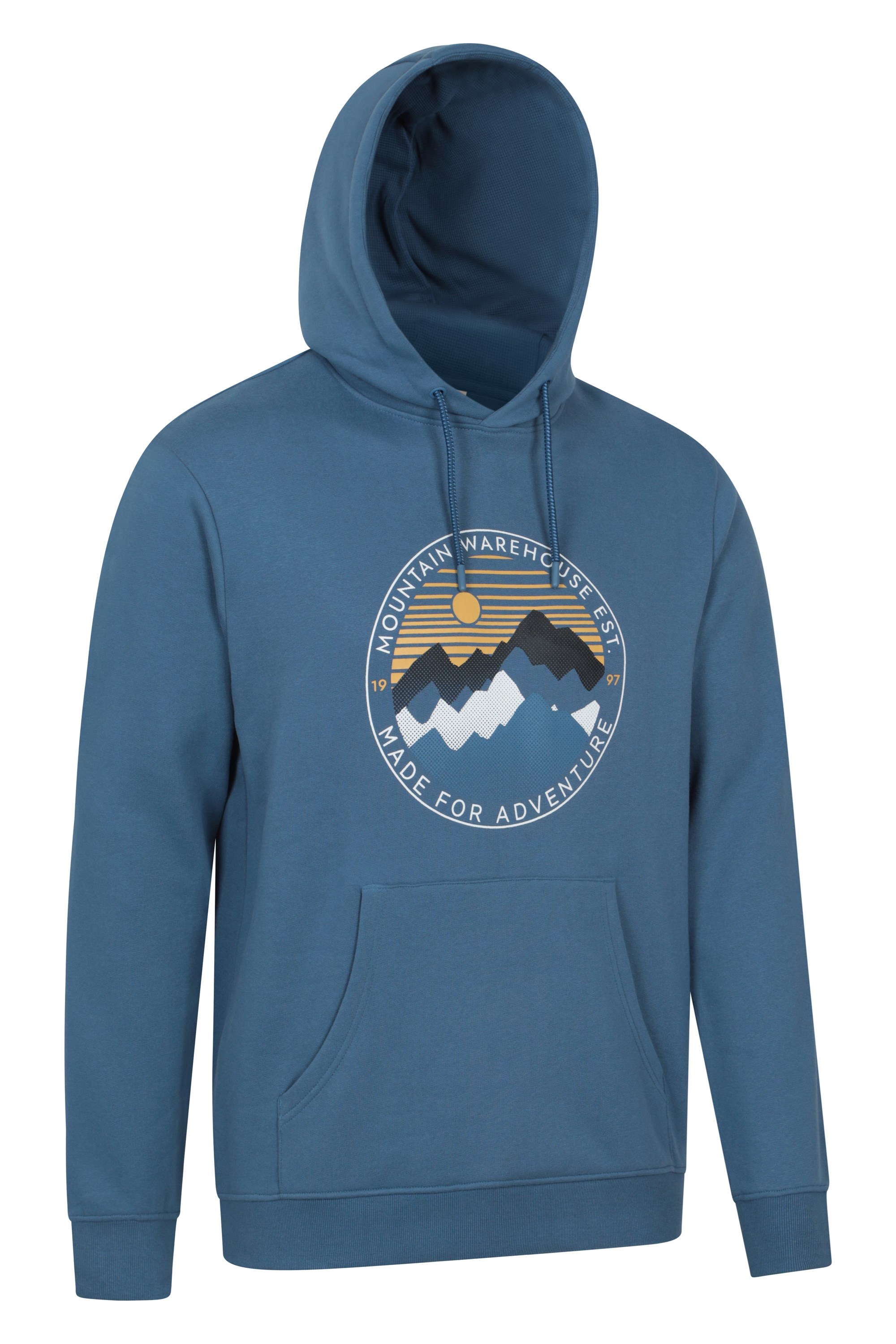 Circular Sunset Mountain Mens Graphic Hoodie