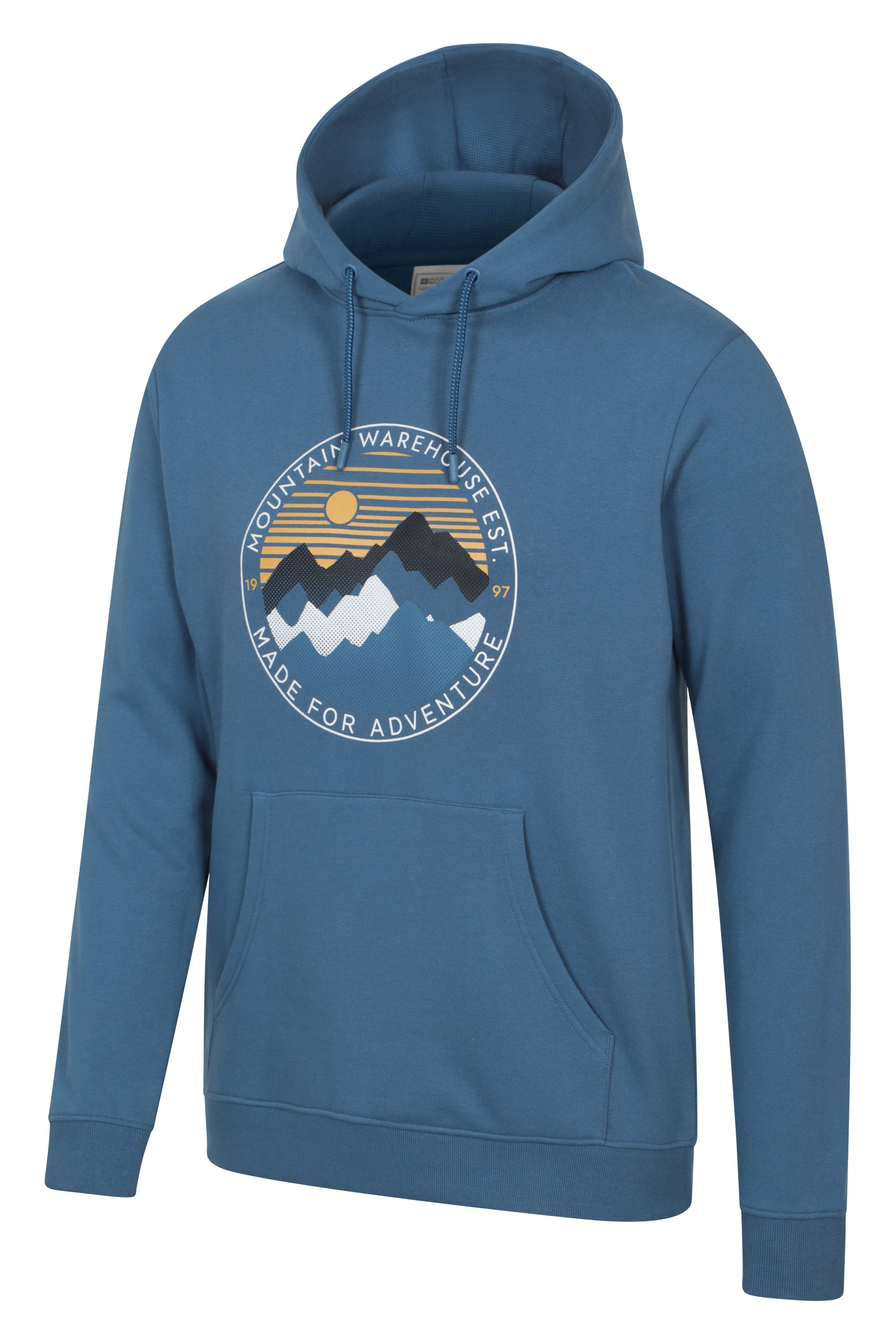 Circular Sunset Mountain Mens Graphic Hoodie