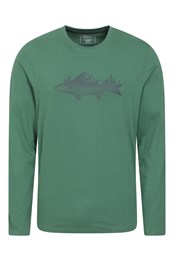 Landscape Fish t-shirt en coton biologique pour homme Vert