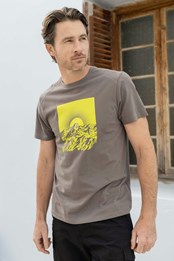 Męski T-shirt organiczny — wschód słońca Grafitowy
