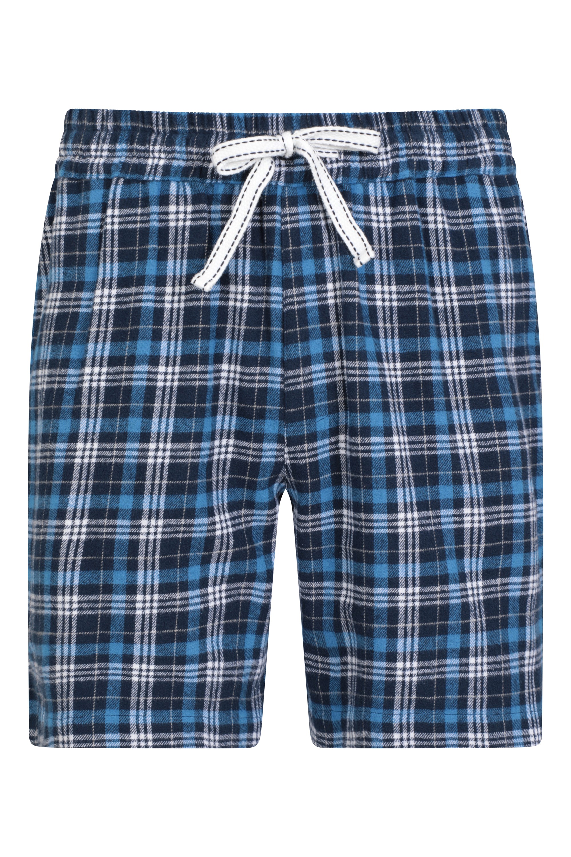 Mens Check Pyjama Shorts - Navy