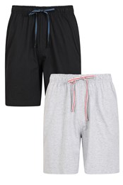 Mens Pajama Shorts 2-Pack Black