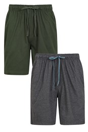 Mens Pajama Shorts 2-Pack Khaki