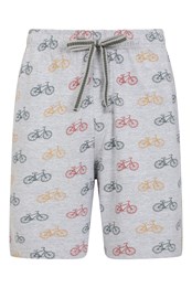Printed Mens Pyjama Shorts Grey