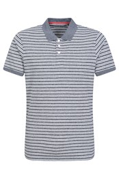 Scouller Mens Striped Polo Shirt Grey