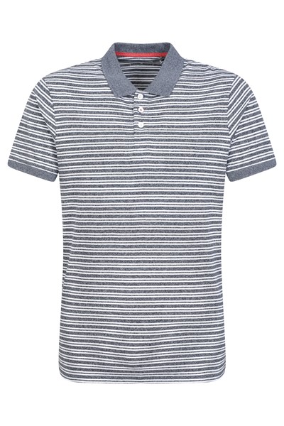 Scouller Mens Striped Polo Shirt - Grey