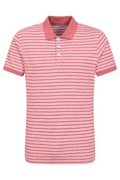Scouller Mens Striped Polo Shirt Red