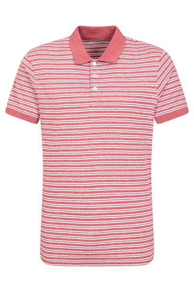 Scouller Mens Striped Polo Shirt - Red