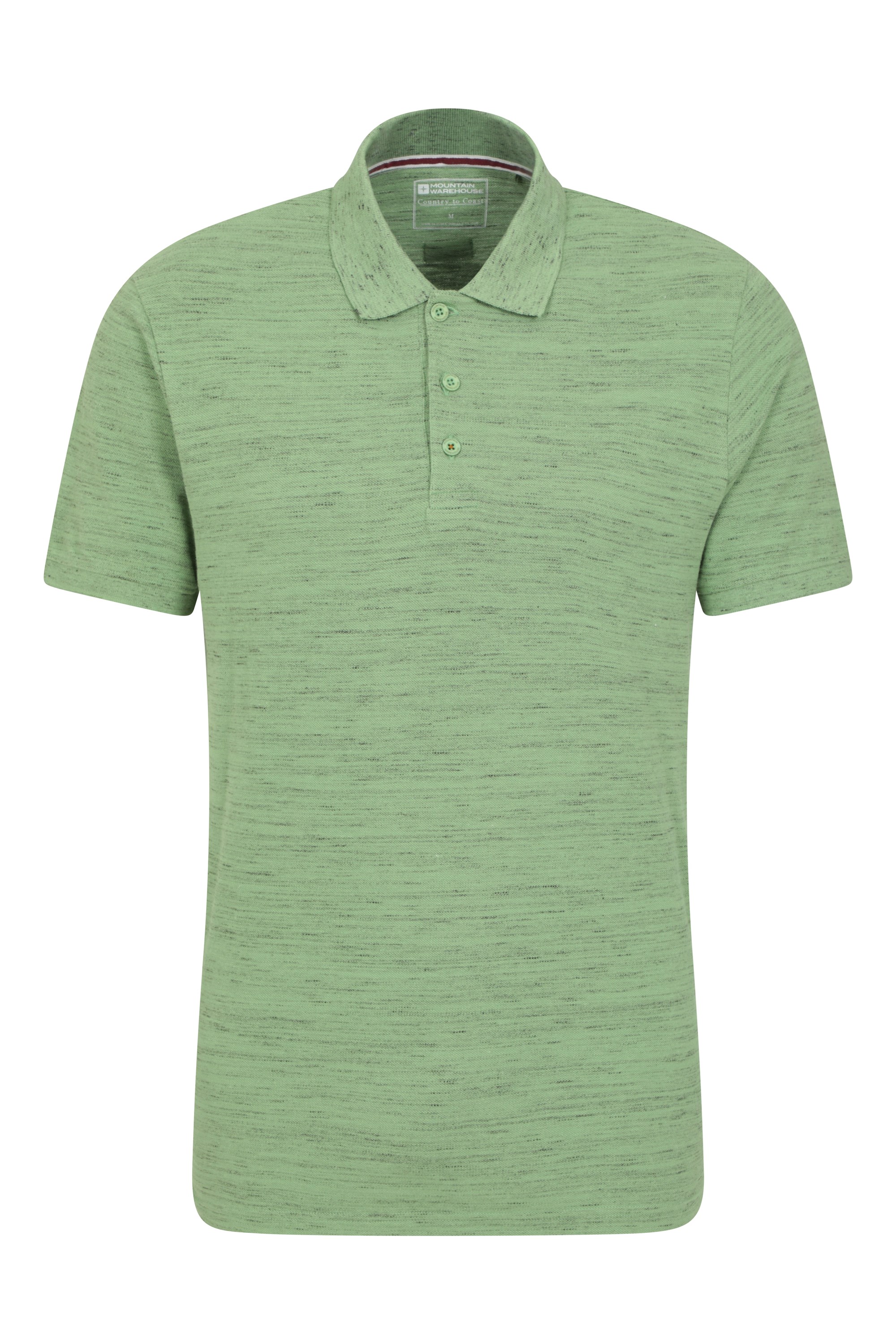 Dawnay Pique Slub Textured Mens Polo Shirt - Green
