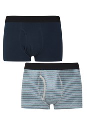 Mens Striped Boxers 2-Pack Blue