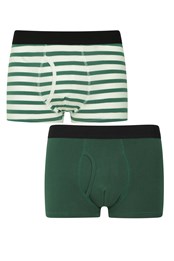 Mens Striped Boxers 2-Pack Green