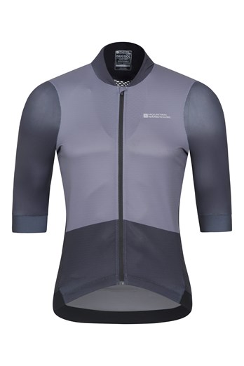 Strada Mens Cycling Full-Zip Jersey Dark Grey