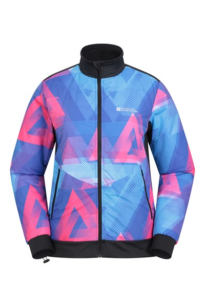 Chaser Printed Womens Padded Cycling Jacket - Pink