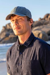 Washed Mens Baseball Cap Blue