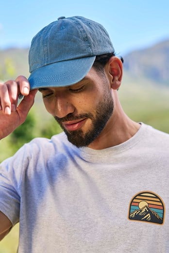 Washed Mens Baseball Cap Blue