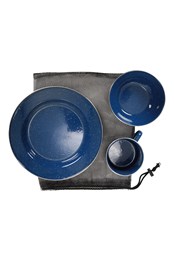 Set de comedor esmaltado Azul