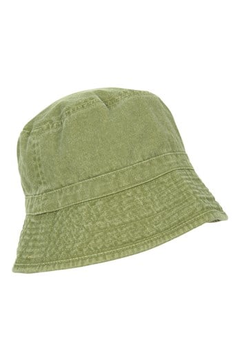 Marks And Spencer Mens Green Cotton Bucket Hat Size S