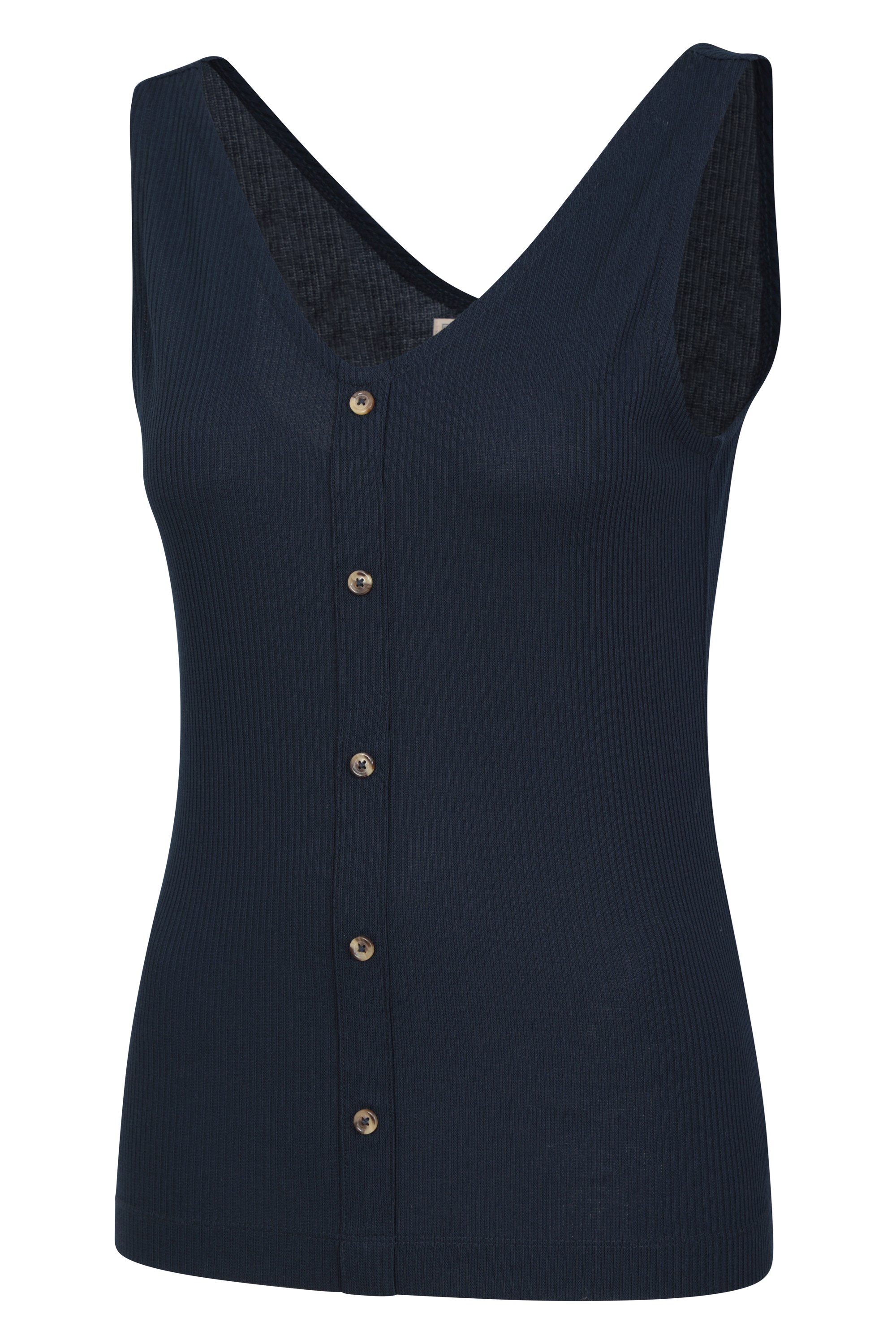 Ribbed Womens Button Front Tank Top