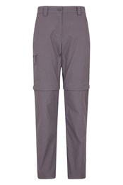 Hiker Stretch Womens Zip-Off Pants - Short Length Charcoal