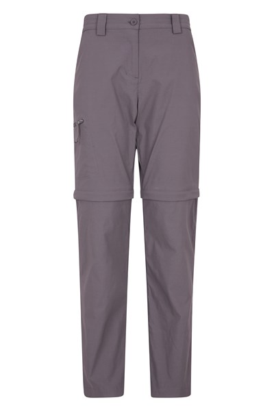Hiker Stretch Womens Zip-Off Trousers - Short Length - Grey