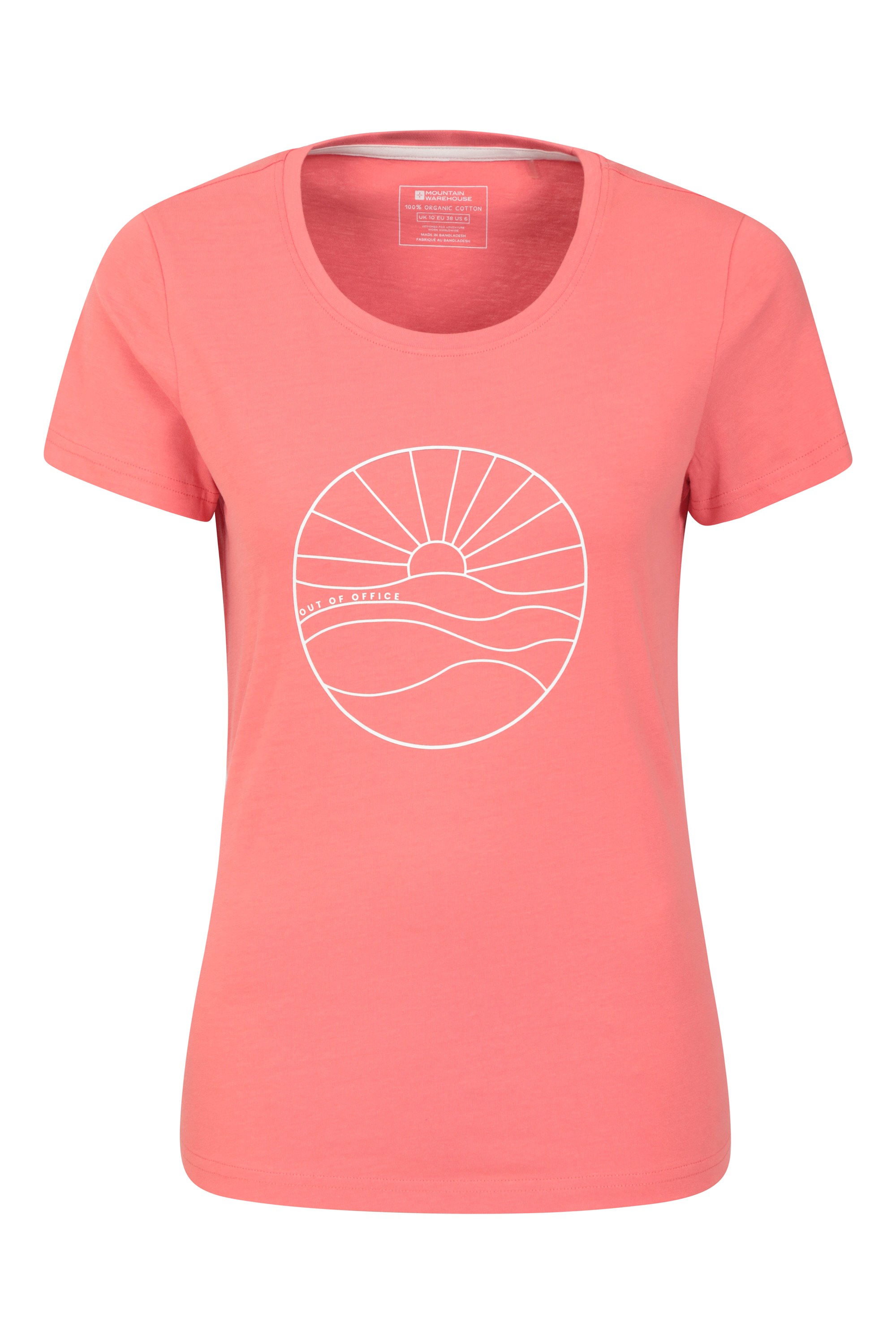 „Out Of Office” (Poza biurem) damska organiczna koszulka - Pink