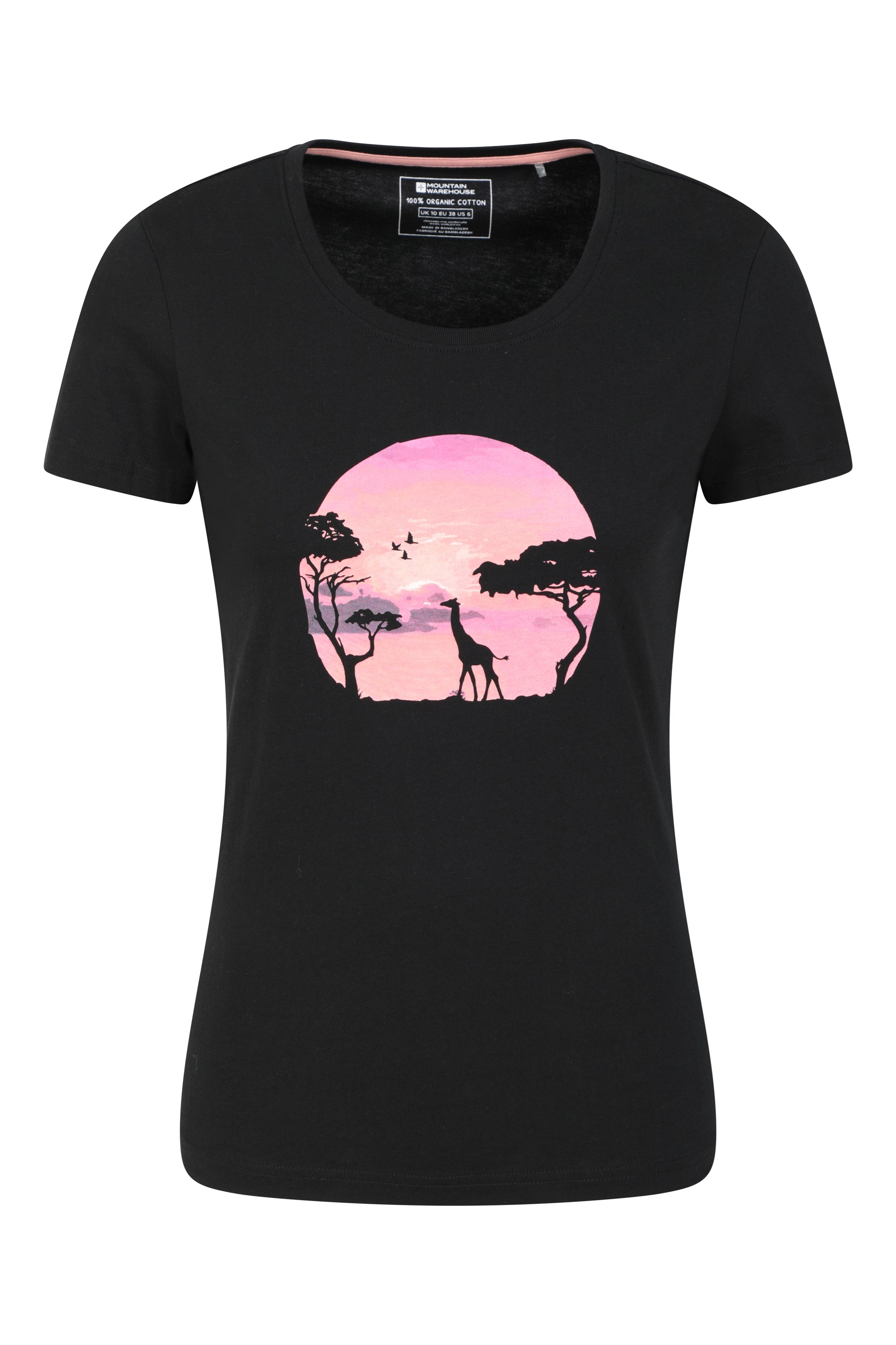 Safari o zachodzie słońca damska organiczna koszulka - Black