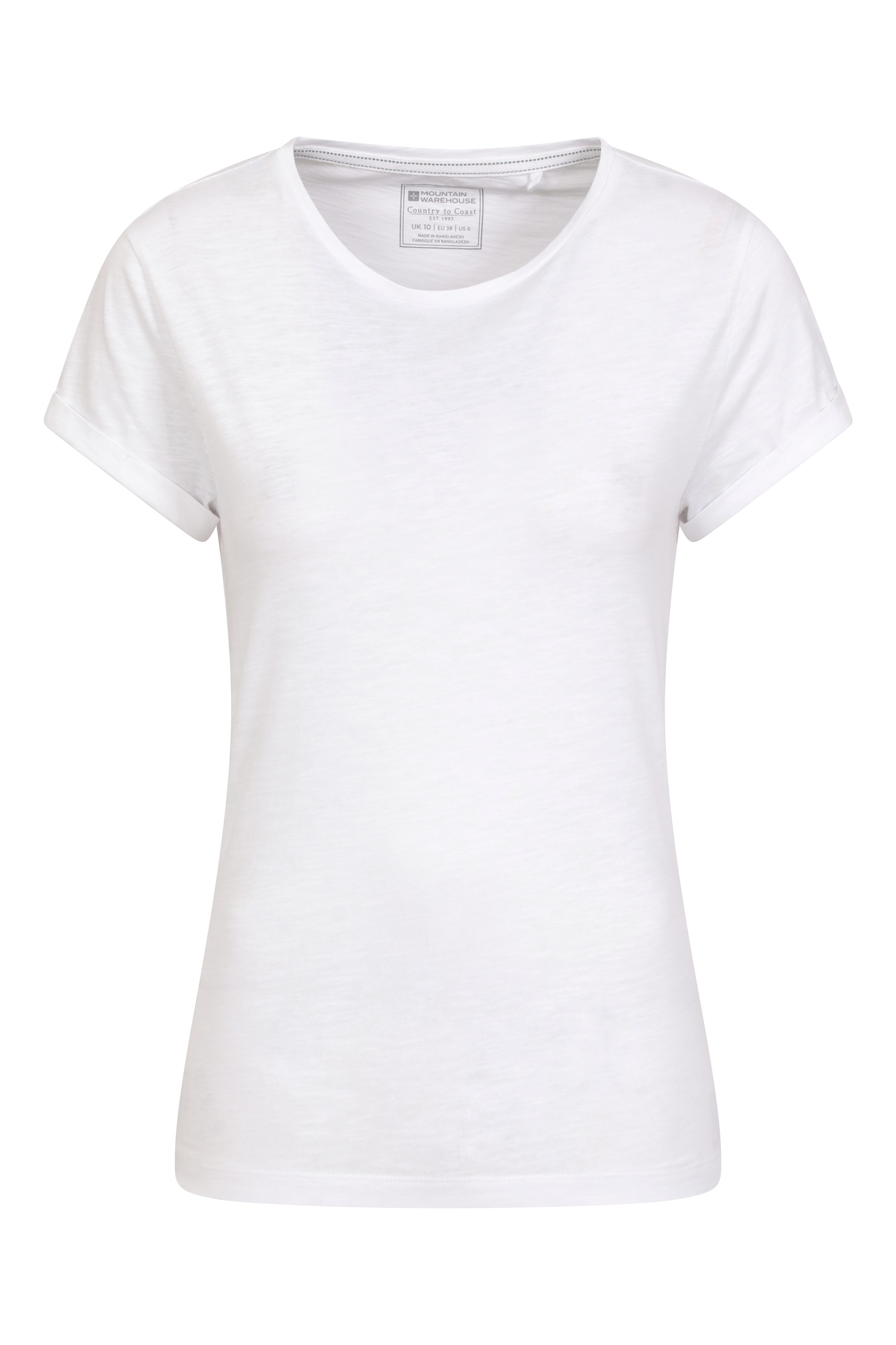 Mountain Warehouse Bude Womens Relaxed Fit T-Shirt - White | Size 16
