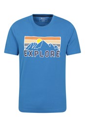 Explore męski T-shirt organiczny Niebieski