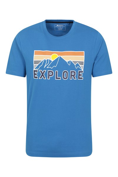 Explore Mens Organic T-Shirt - Blue