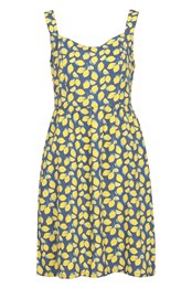 Summertime Printed Womens Dress Yellow
