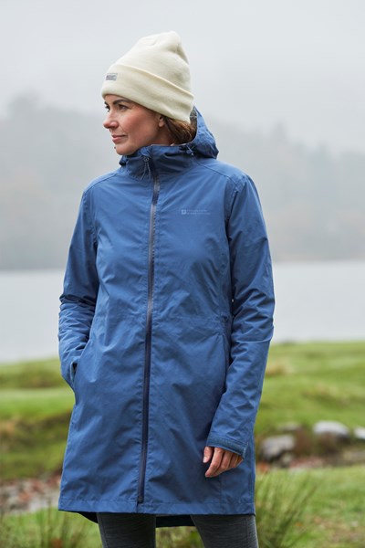 Solstice 2.5 Layer Womens Long Extreme Waterproof Jacket - Blue