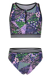Reef Zip Front Youth Bikini Set Purple