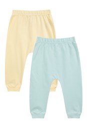 Pack múltiple de pantalones de chándal con puños para bebé Verde Pálido