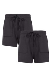 Comfort lot de 2 sweat-shorts pour femme Noir