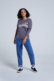 Adriana Rainbow Womens Organic Top Charcoal