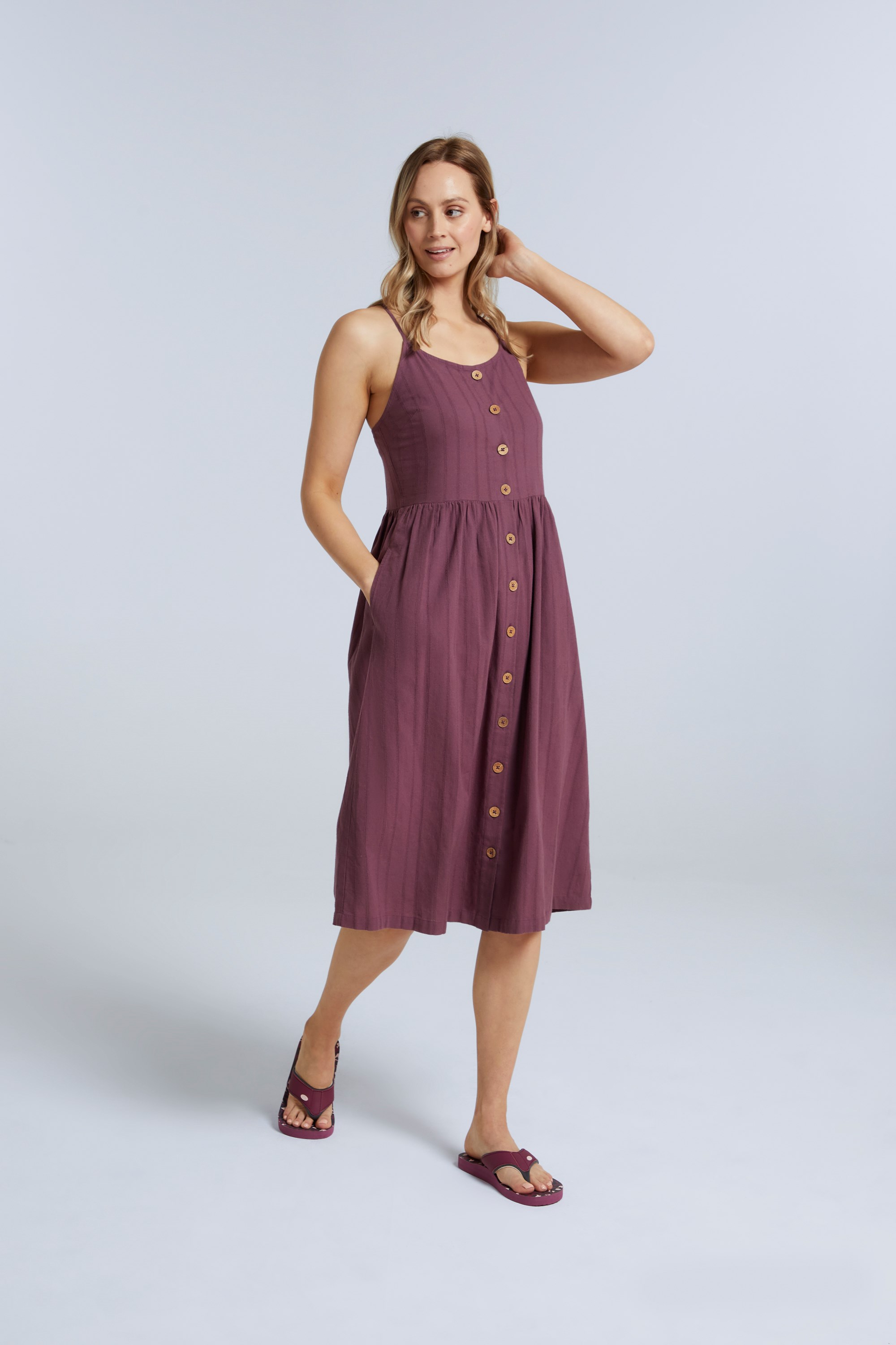 Amelia Womens Organic Dress - Burgundy