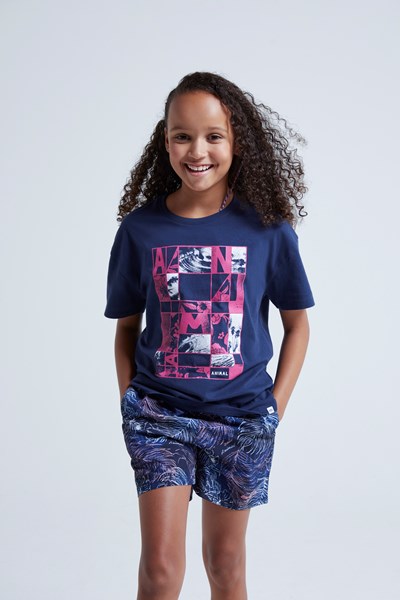 Ocean Collage Kids Organic T-Shirt - Navy
