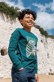 Jordan Skeleton Kids Organic T-Shirt Teal
