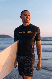 Zane Mens Rash Vest Black