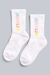 River Kids Logo Socks White