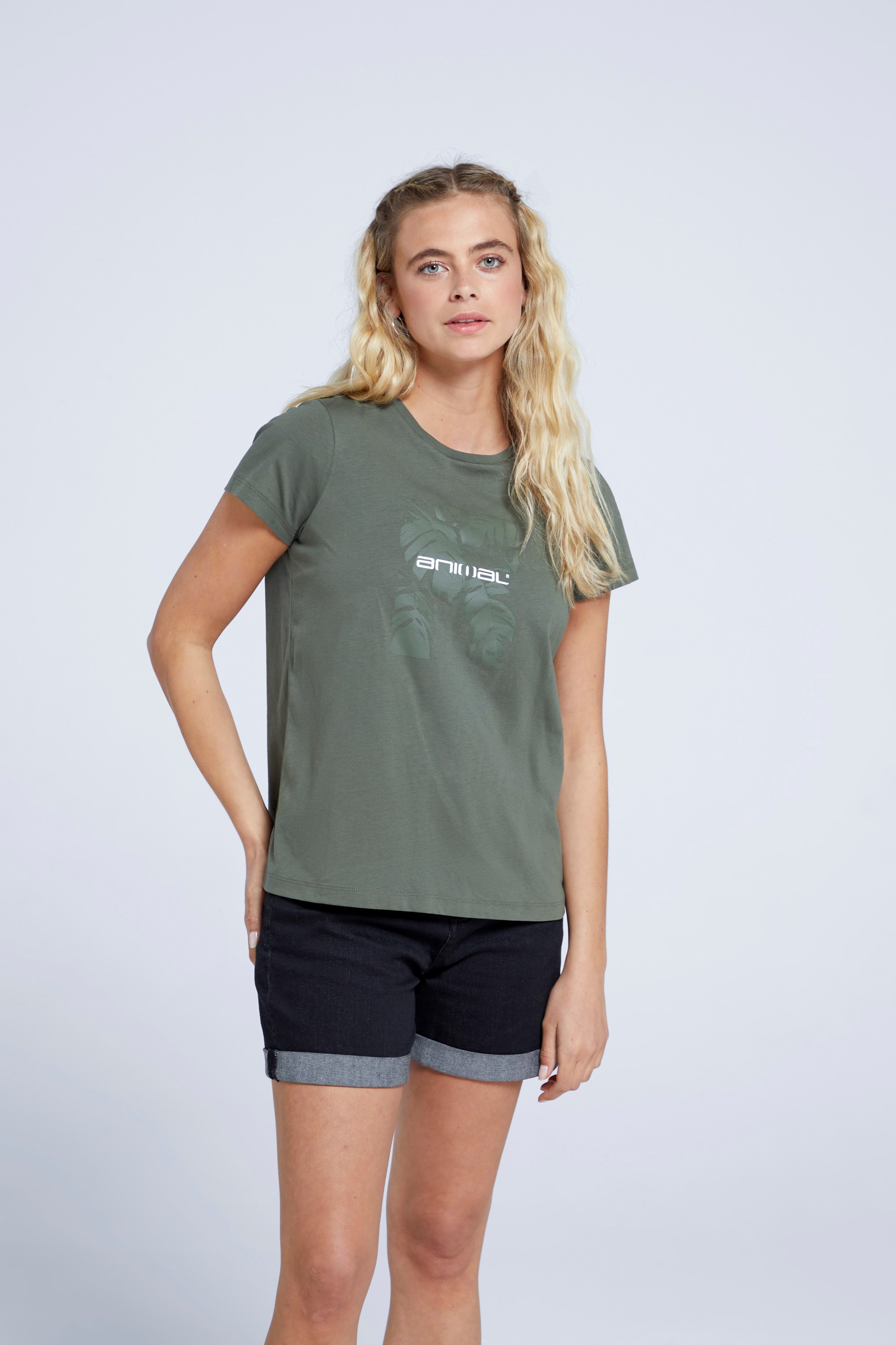 Marina Womens Organic Palm T-Shirt Green
