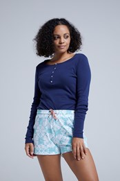 Driftoff pantalón corto de pijama para mujer Azul Pálido