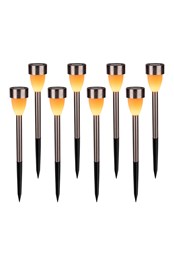 Solar Path Lights 8-Pack Silver