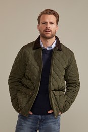 Berwick Classic Mens Quilted Jacket Khaki