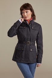 Glencoe kurtka damska z woskowanej bawełny z paskiem Granatowy