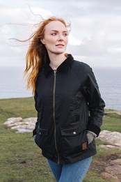 Exmoor damska krótka kurtka z woskowanej bawełny Czarny