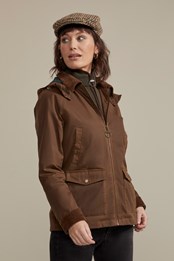 Exmoor chaqueta corta de algodón encerado para mujer TAN