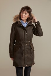 Stirling Womens Waxed Cotton Parka Brown