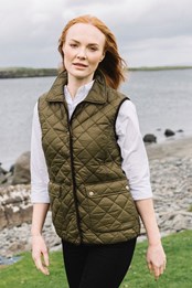 Harlow Womens Quilted Gilet Khaki
