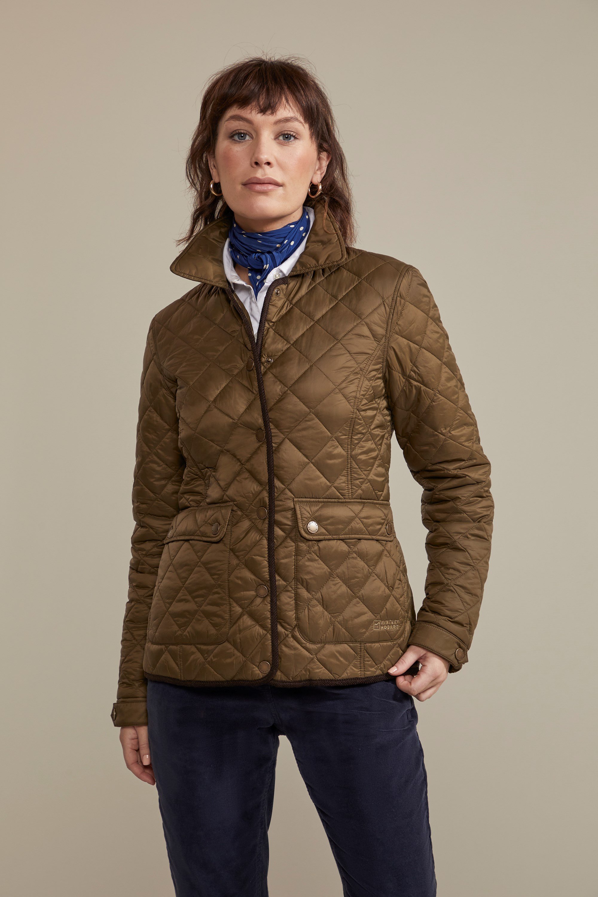 Harlow Womens Short Quilted Jacket - Green